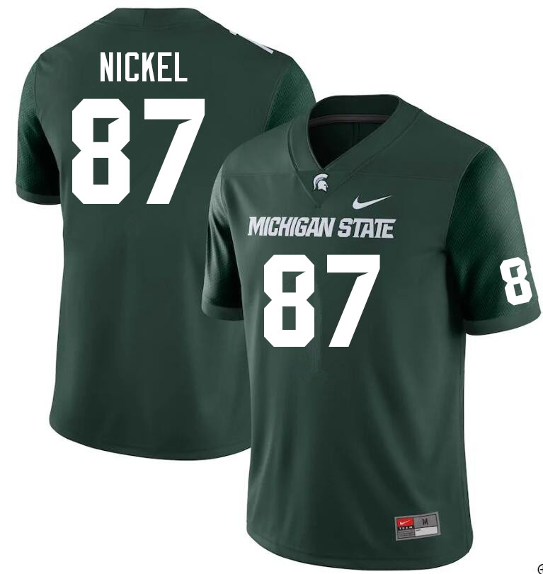 Men #87 Jack Nickel Michigan State Spartans College Football Jerseys Sale-Green